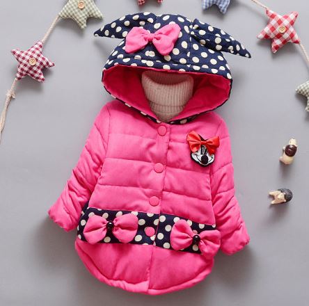Cartoon Pattern Bowknot Thickened Outerwear